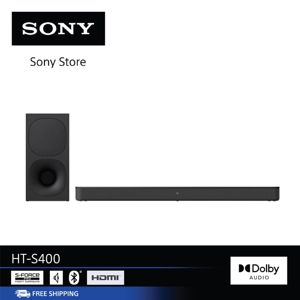 Sony HT-S400 Soundbar 2.1 ch Subwoofer ไร้สาย เสียงเซอร์ราวด์ Dolby Atmos®
