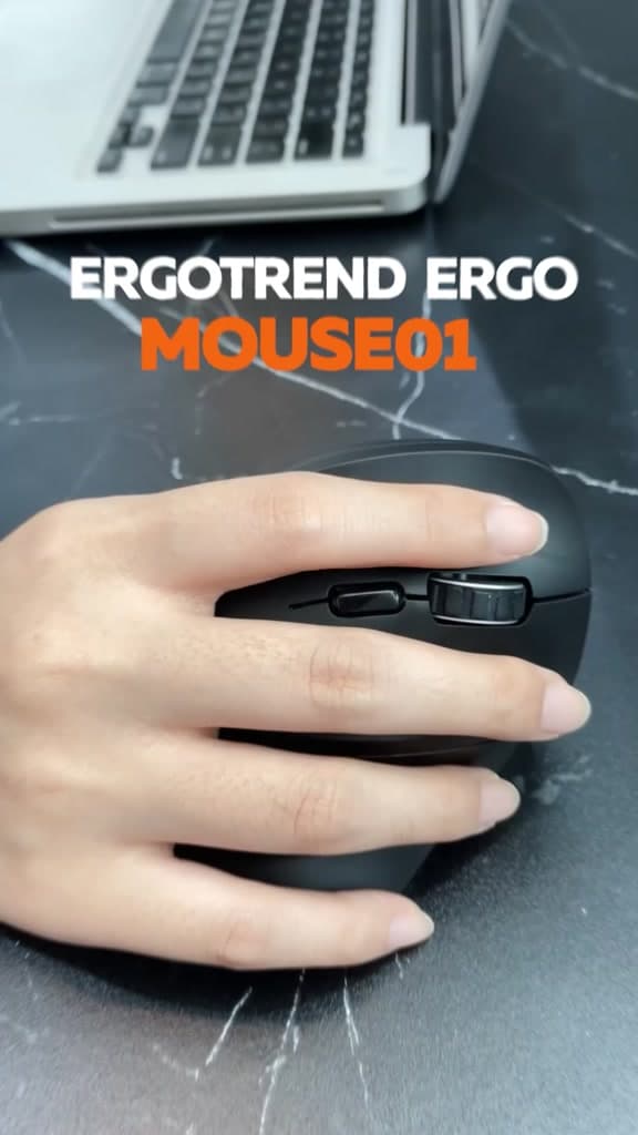 Ergotrend เมาส์ไร้สายแนวตั้งเพื่อสุขภาพ รุ่น ERGO MOUSE01 - สบายมือ ปวดน้อย ทำงานได้ยาวนาน
