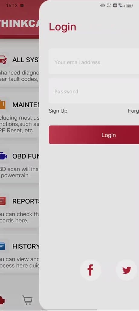 THINKCAR Thinkdiag 2 เครื่องสแกนเนอร์ OBD2 อัปเดตอัตโนมัติ 1 ปี รองรับ CAN FD image 1