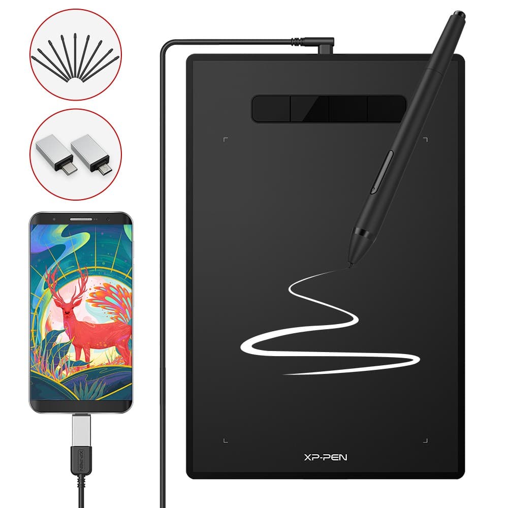 XP-Pen StarG960S Plus แท็บเล็ตปากกากราฟฟิค 9x6 นิ้ว รองรับ Android พร้อมยางลบ