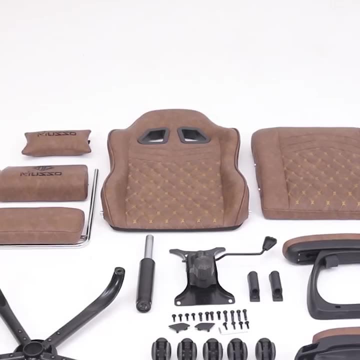 MUSSO Retro 109FG เก้าอี้เกมมิ่งปรับได้ พร้อมหมอนรองศีรษะและเอว