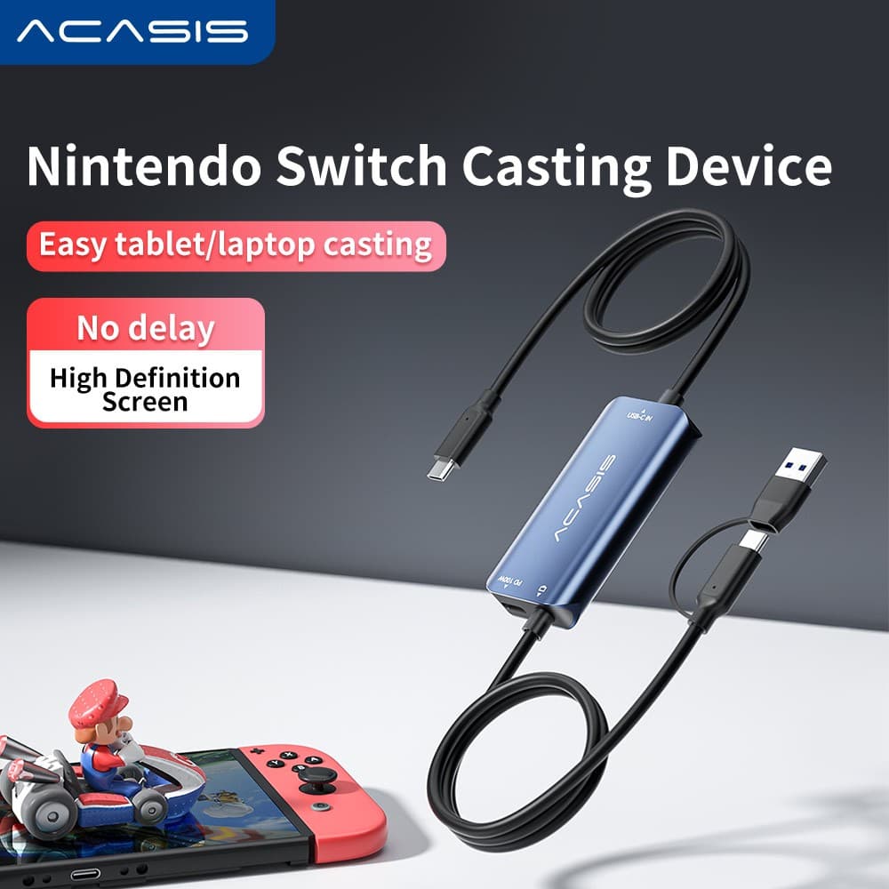 ACASIS Mini Type-C USB3.0 Audio Capture Card 1080p 60fps สำหรับ Live Streaming & Gaming