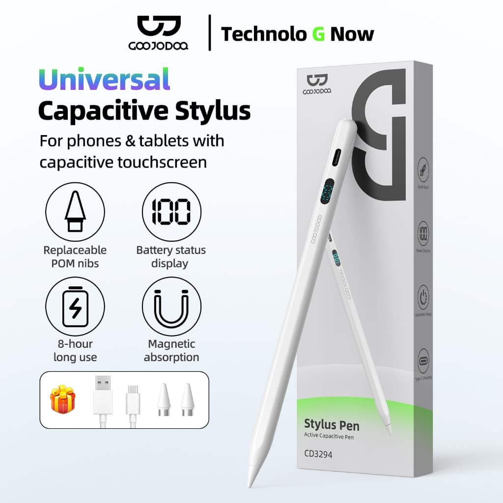 GOOJODOQ Universal Stylus ปากกาสไตลัสอัจฉริยะ พร้อมจอ LED แบตทน-ชาร์จไว