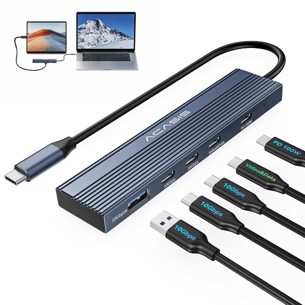 ACASIS USB-C 5-in-1 Docking Station Hub รองรับ 4K @ 60Hz, PD100W ชาร์จ, 2 USB-C/USB-A