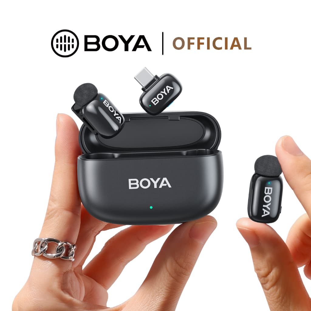 BOYA Mini 2 ไมค์ไร้สาย ตัดเสียงรบกวน ขนาดเล็กพกพาง่าย สำหรับ iPhone/Android