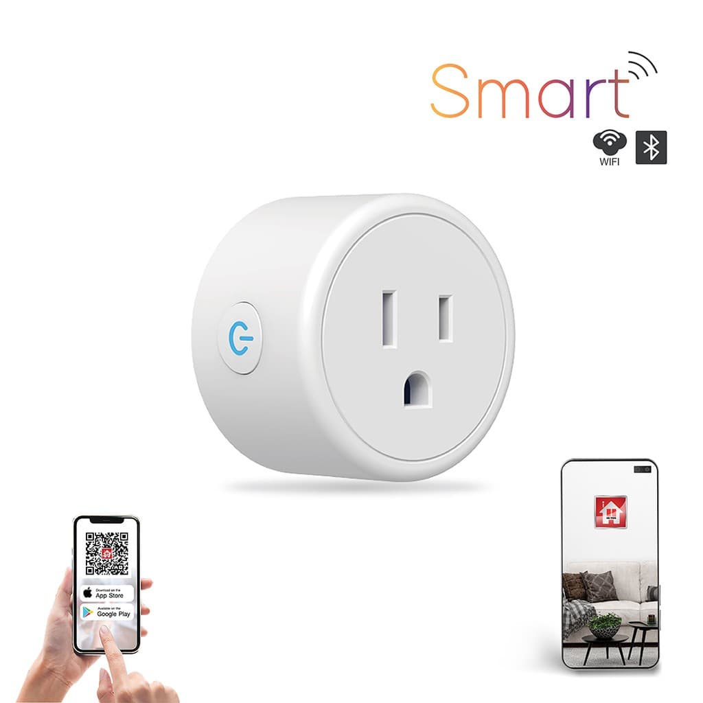 HI-TEK SMART ปลั๊ก WiFi+Bluetooth 1 ช่อง ควบคุมด้วยเสียงและแอปพลิเคชัน