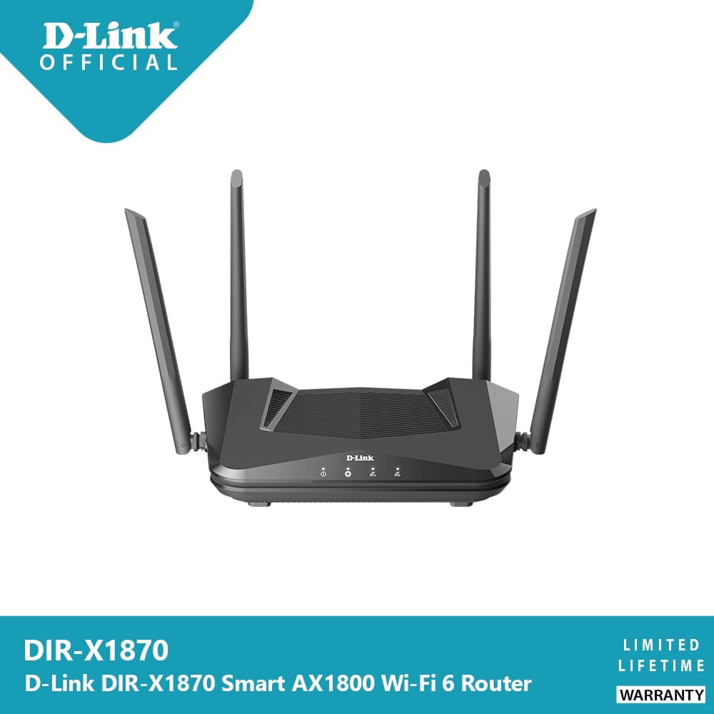 D-Link DIR-X1870 เร้าเตอร์ WiFi 6 AX1800 ความเร็วสูงสุด 1800Mbps ประกันศูนย์ไทย