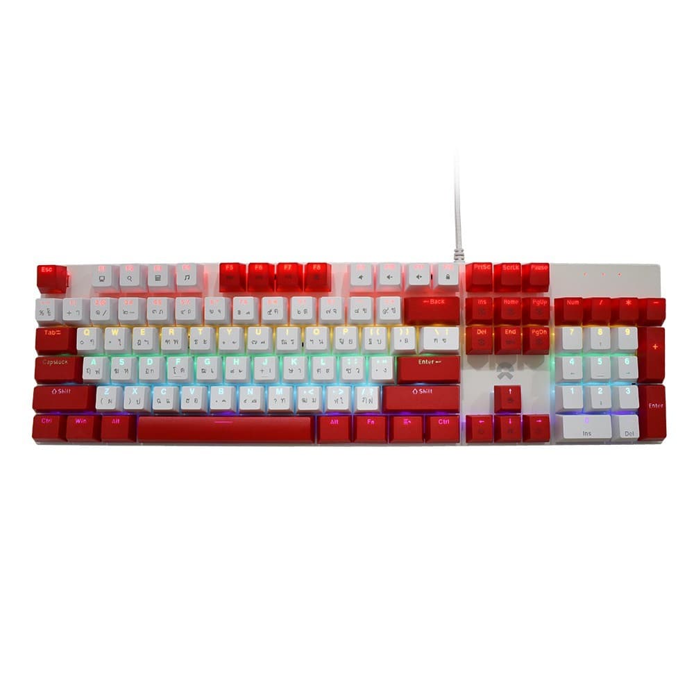 OKER K458 คีย์บอร์ดเกมมิ่ง RGB 20 โหมด Blue Switch ทนทาน 2 ปี