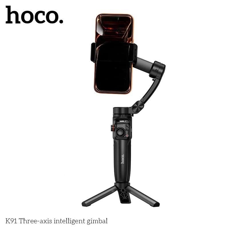 HOCO K91 กิมบอล 3 แกนอัจฉริยะ ระบบกันสั่นอัตโนมัติ พร้อมไม้เซลฟี่ ถ่ายวิดีโอสมูท