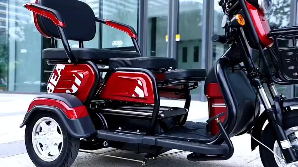 GOWEI รถสามล้อไฟฟ้า 1000W 48V 20AH พร้อมแผงหน้าปัด LCD ขับขี่สะดวก ปลอดภัย