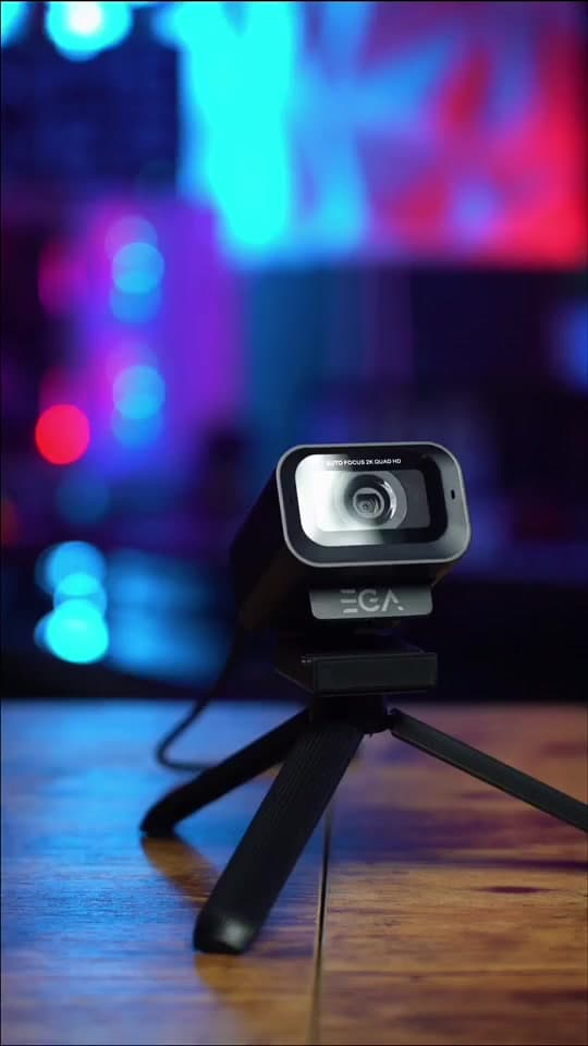 EGA GW1 Pro Webcam 2K HD | โฟกัสอัตโนมัติ + ไมค์ตัดเสียงรบกวน | รับประกัน 2 ปี
