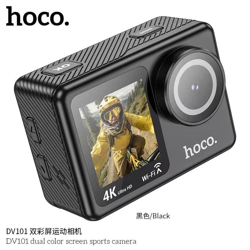 HOCO DV101 กล้องแอคชั่น 4K กันน้ำ 30M หน้าจอคู่ เลนส์ไวด์ 150° Wifi