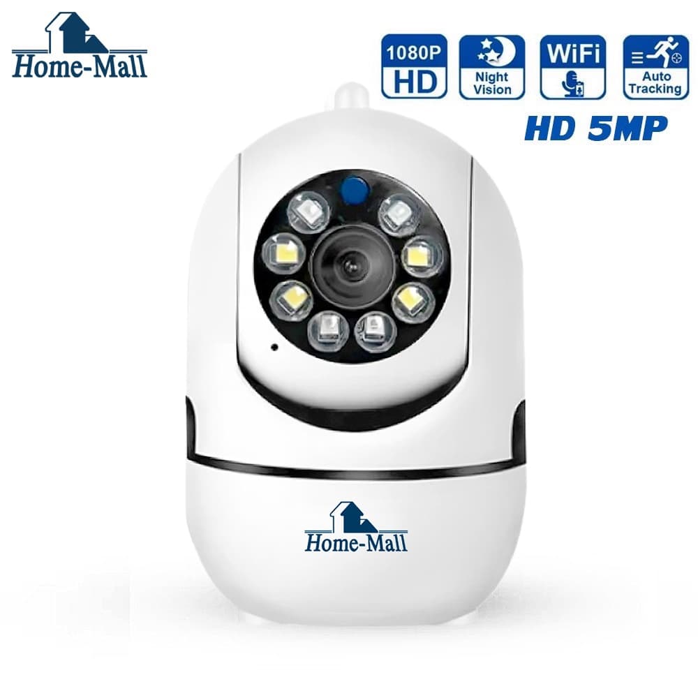 HOME-MALL FULL Color Camera Q1 5MP กล้องวงจรปิดไร้สาย สี 24 ชม. พูดคุยโต้ตอบได้ ดูผ่านมือถือ