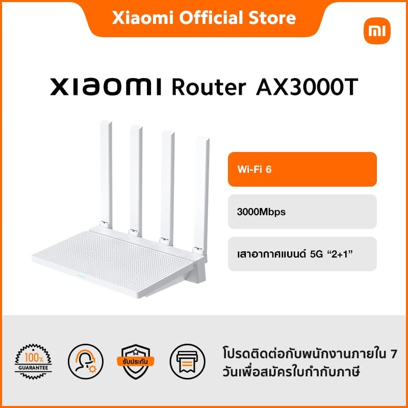 เราท์เตอร์ Xiaomi AX3000T Wi-Fi 6 ความเร็ว 3000Mbps พร้อมเสาอากาศ 5G และ NFC