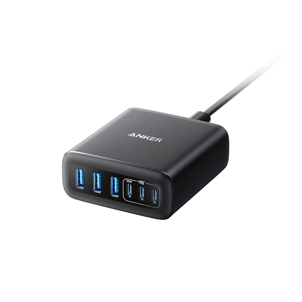 Anker 112W GaN USB-C ชาร์จเร็ว 6-Port สำหรับ MacBook/iPhone 15-17/Galaxy