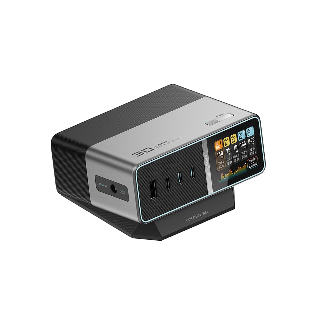 CUKTECH TA3005U แท่นชาร์จอัจฉริยะ 300W รองรับ PD3.1 USB-C 4 พอร์ต พร้อมหน้าจอ IPS