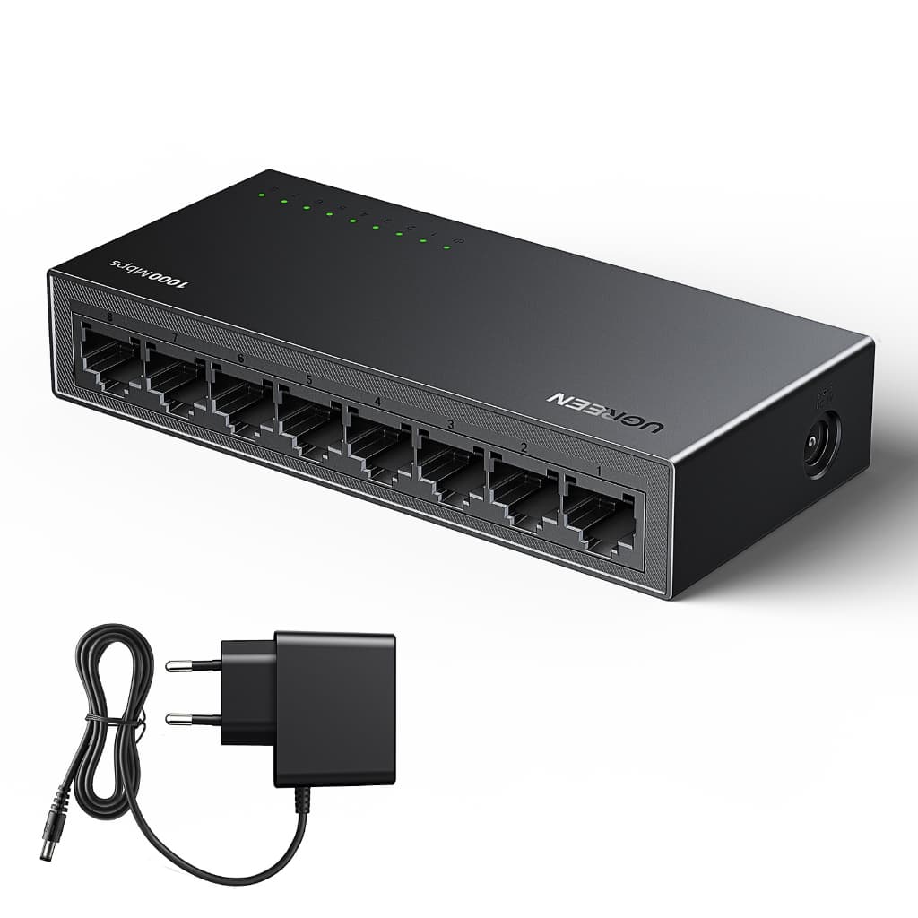 UGREEN สวิตช์เน็ตเวิร์ก 8 พอร์ต Gigabit รองรับ 1000Mbps (EU Plug) รุ่น 35499