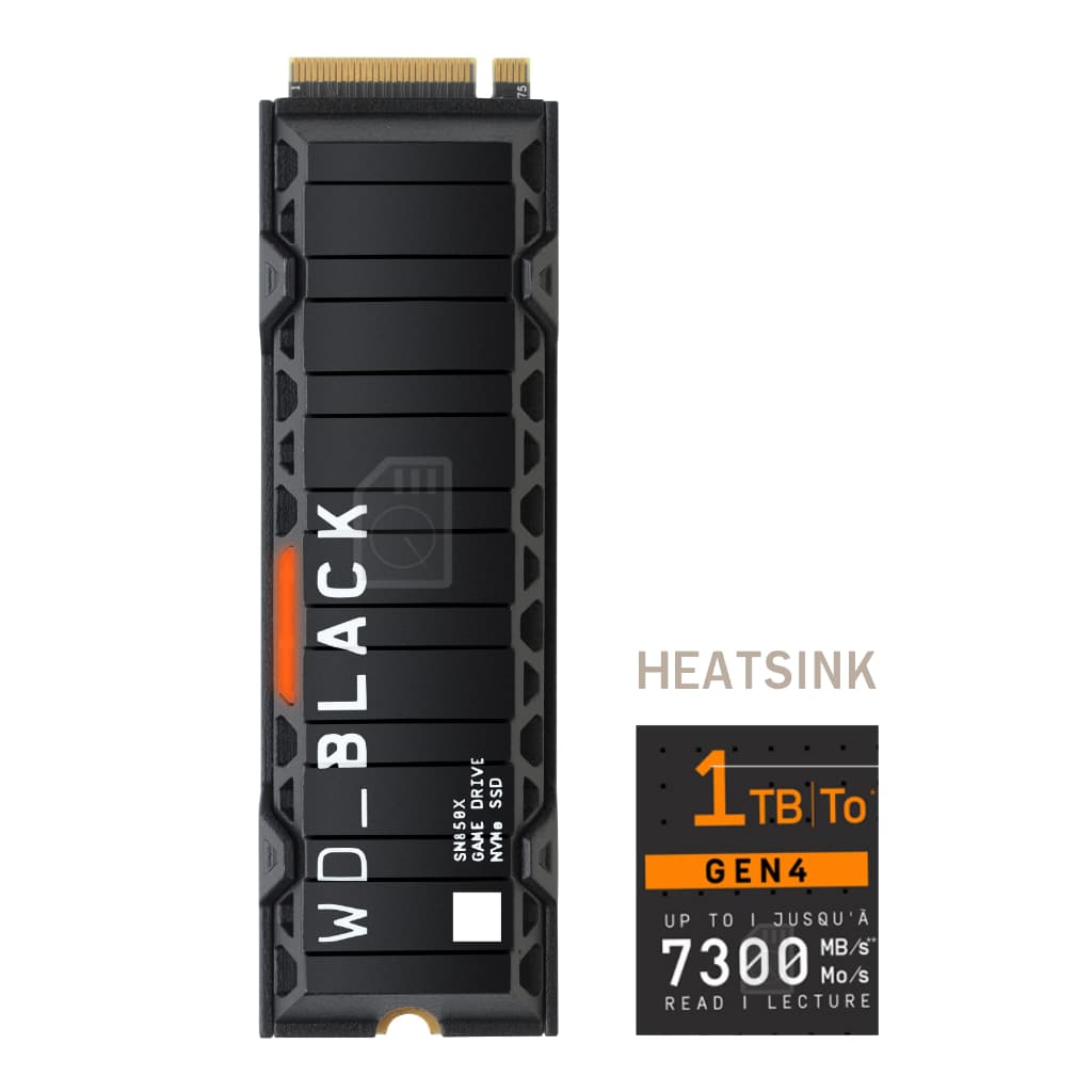 WD BLACK SN850X SSD 1TB/2TB ความเร็วสูงสุด 7,300 MB/s สำหรับ PS5 | PCIe 4x4 NVMe M.2