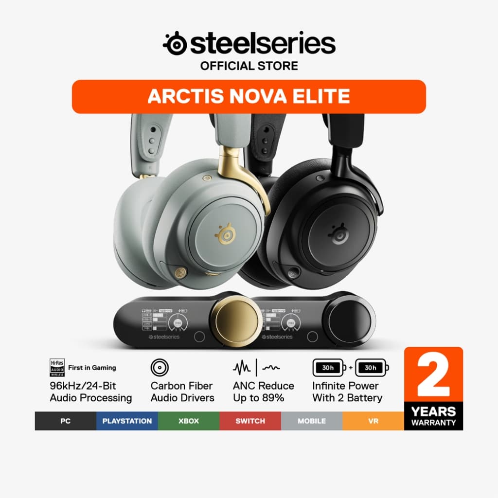 SteelSeries Arctis Nova Elite หูฟังเกมมิ่งไร้สาย Hi-Res แรกของโลก