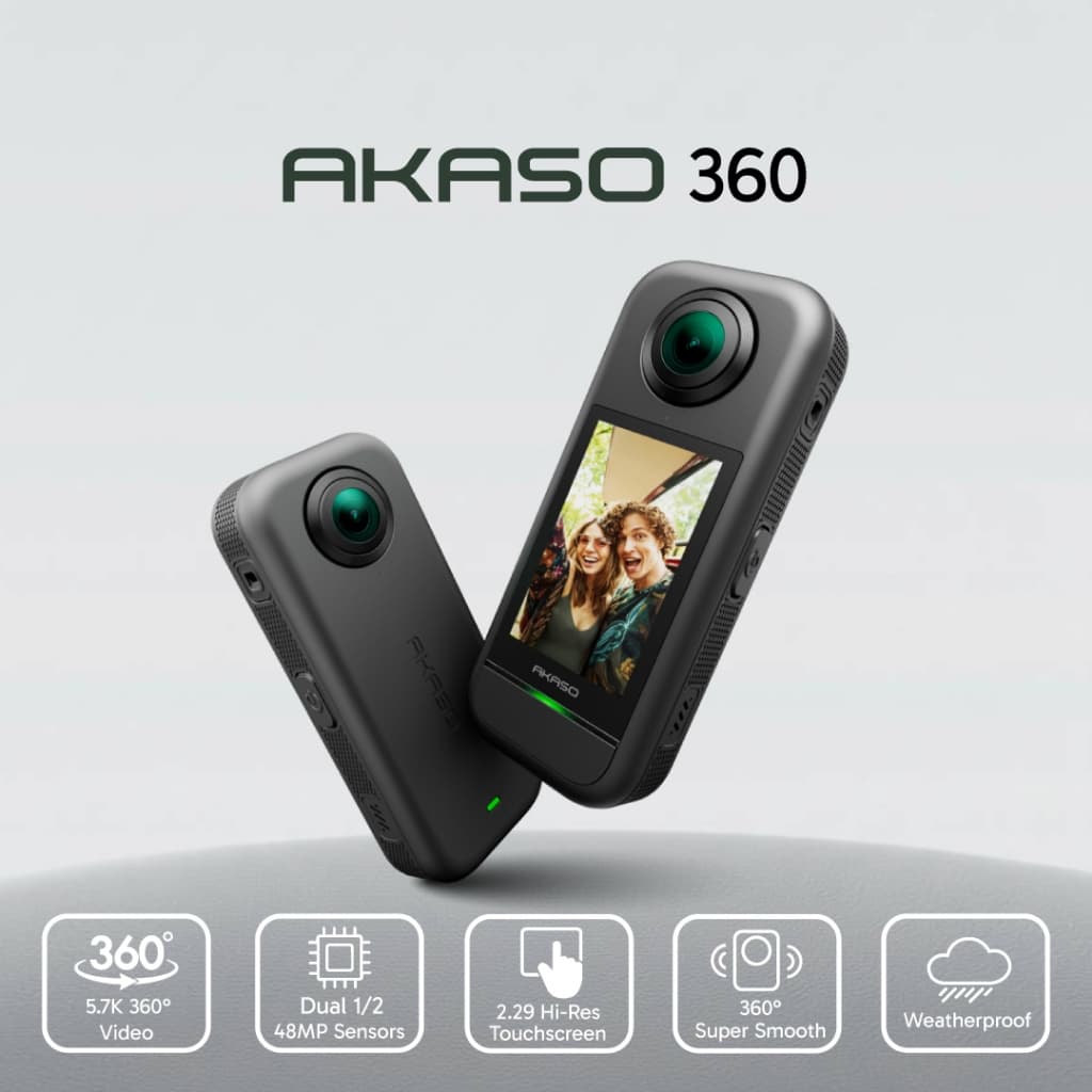 AKASO 360 กล้อง 360 องศา ความละเอียด 5.7K ชัดเจน ทุกภาพประทับใจ