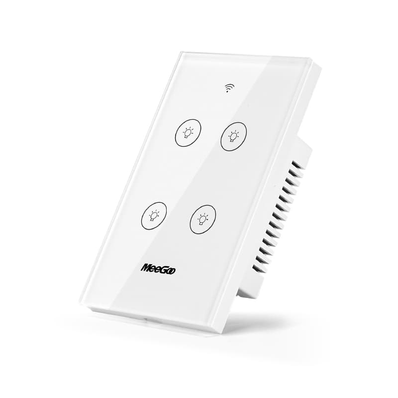 MeeGoo สวิตช์สัมผัสอัจฉริยะ WiFi รีโมทผ่านแอป ไม่มีสายดิน 110V-220V ใช้กับ Tuya