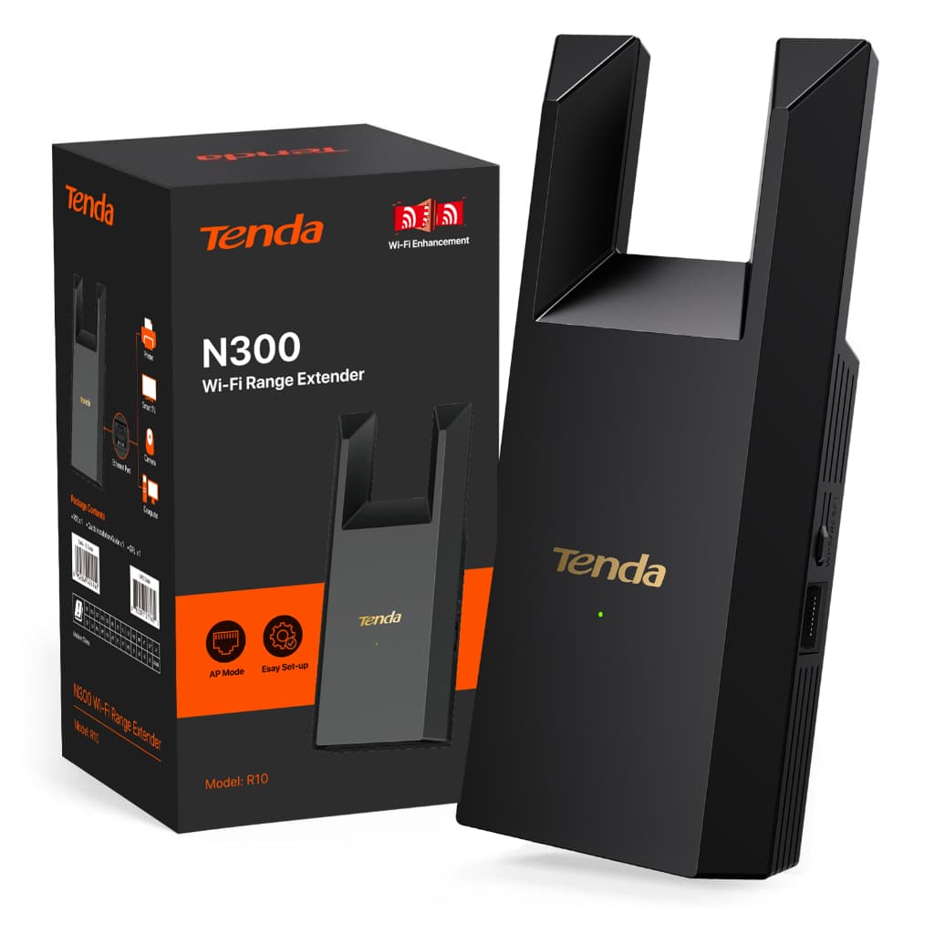 Tenda R10 เครื่องขยายสัญญาณ WiFi N300Mbps สัญญาณแรง ครอบคลุมกว้าง