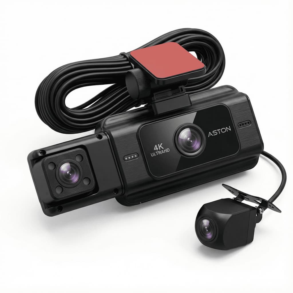 Aston 3 Max 4K กล้องติดรถยนต์ 3 กล้อง ชัด 4K หน้า-หลัง-ห้องโดยสาร