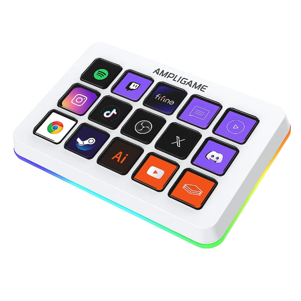 Fifine D6 คอนโทรลเลอร์สตรีม ปุ่ม LCD ปรับแต่งได้ 15 ปุ่ม ตอบสนองรวดเร็ว