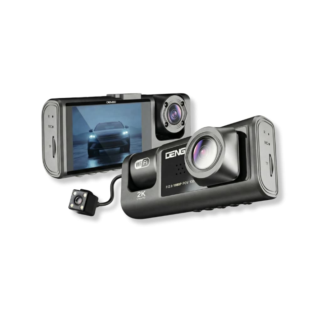 Dengo Trinity Wifi 2K กล้องติดรถยนต์ 3 เลนส์ หน้า-หลัง-ห้องโดยสาร เชื่อมต่อ Wi-Fi